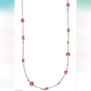 Elegant Gold and Pink Gemstone Necklace
